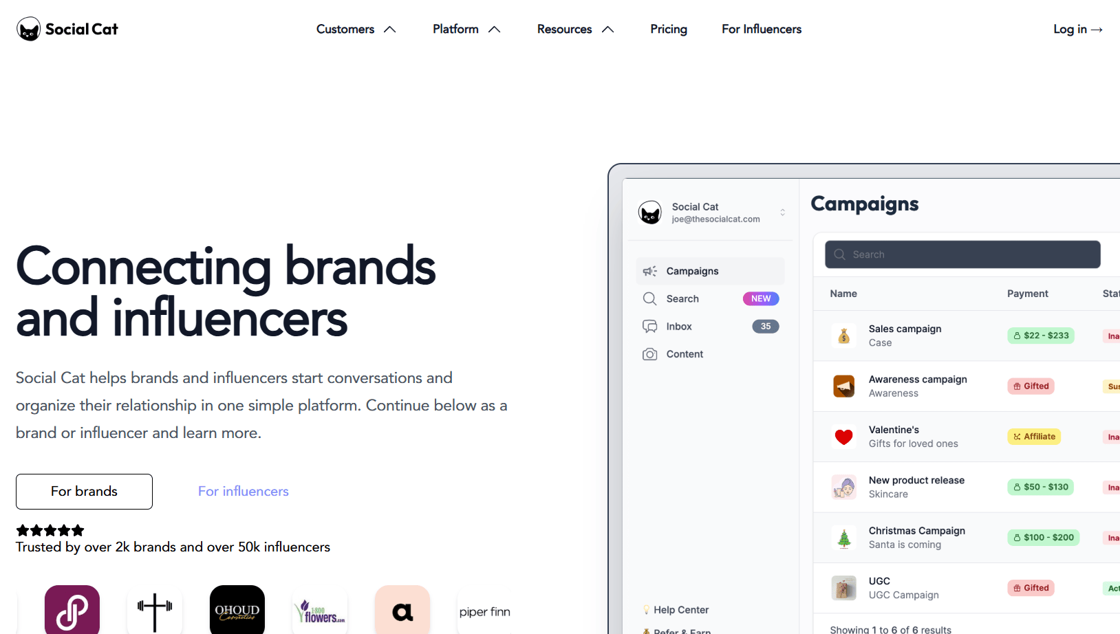 Paid UGC collaborations at Social Cat
